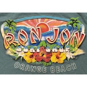 Men’s Ron Jon Surf Shop Adult L T-Shirt Orange Beach Comfort Colors